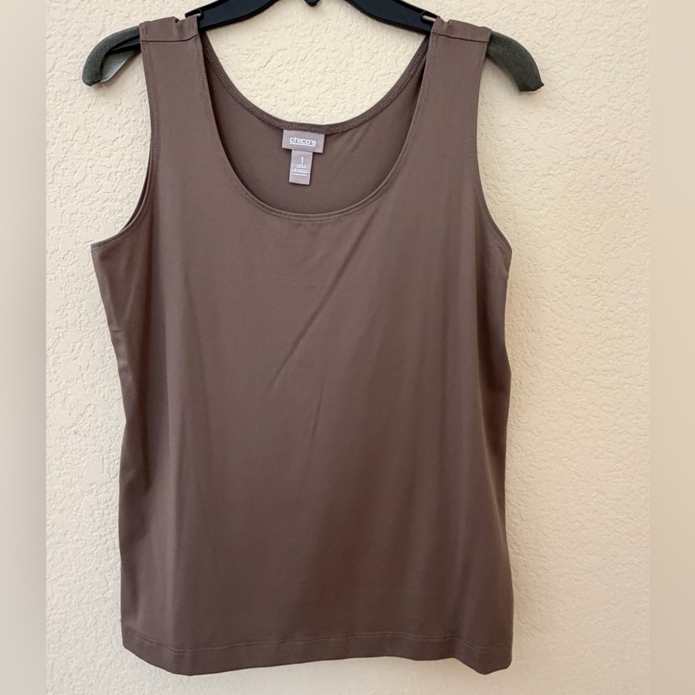 Chico's Chocolate Brown Scoop Neck Tank